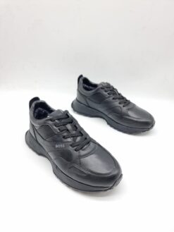 Мужские кроссовки Hugo Boss A117719 зимние с мехом чёрные