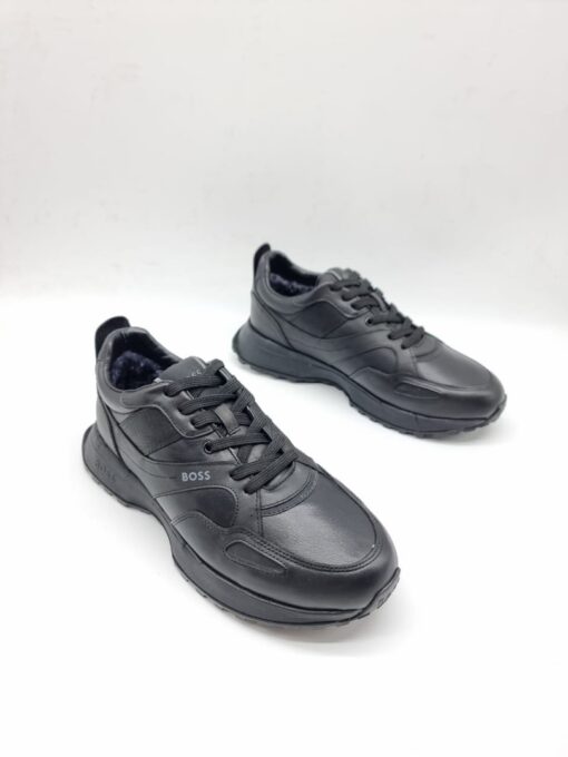 Мужские кроссовки Hugo Boss A117719 зимние с мехом чёрные - фото 3