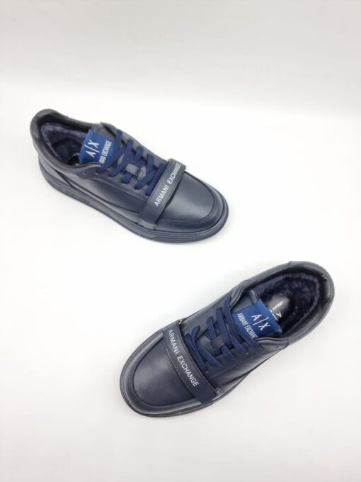Мужские кроссовки Armani Exchange A117211 зимние с мехом тёмно-синие - фото 4