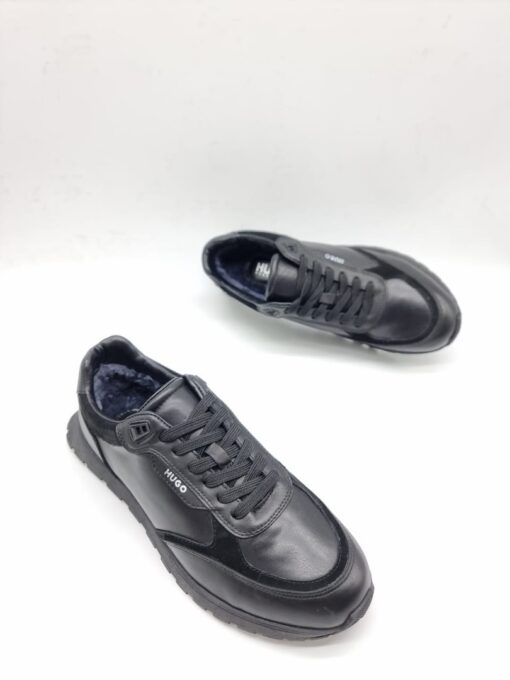 Мужские кроссовки Hugo Boss A117731 зимние с мехом чёрные - фото 4