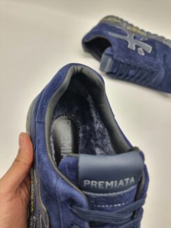 Мужские кроссовки Premiata A117573 зимние с мехом синие