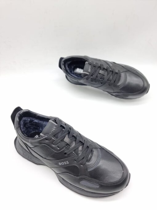 Мужские кроссовки Hugo Boss A117719 зимние с мехом чёрные - фото 4