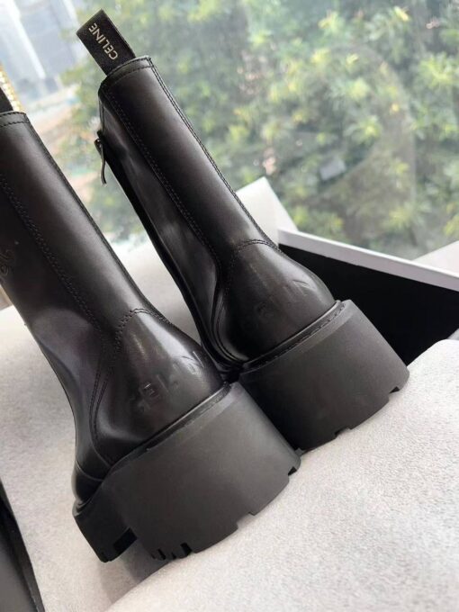 Ботинки Celine Bulky Boots With Zip And Triomphe In Calfskin 352033554C Black - фото 3
