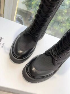 Сапоги Celine Bulky Laced Up Boot In Nylon And Shiny Bull 345597004L Black