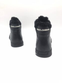Кроссовки мужские Dolce & Gabbana Portofino A116319 высокие зимние с мехом черные