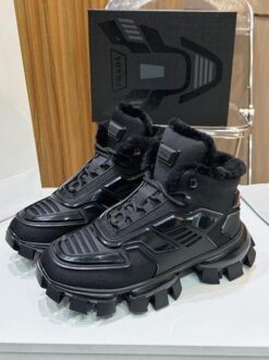 Prada Cloudbust Thunder High-Top Sneakers Winter A116714 Black