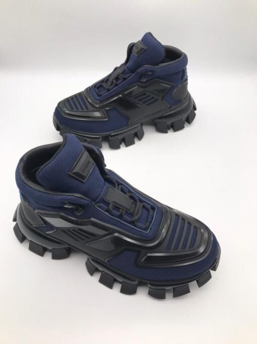 Prada Cloudbust Thunder High-Top Sneakers A116792 Black-Blue - фото 2