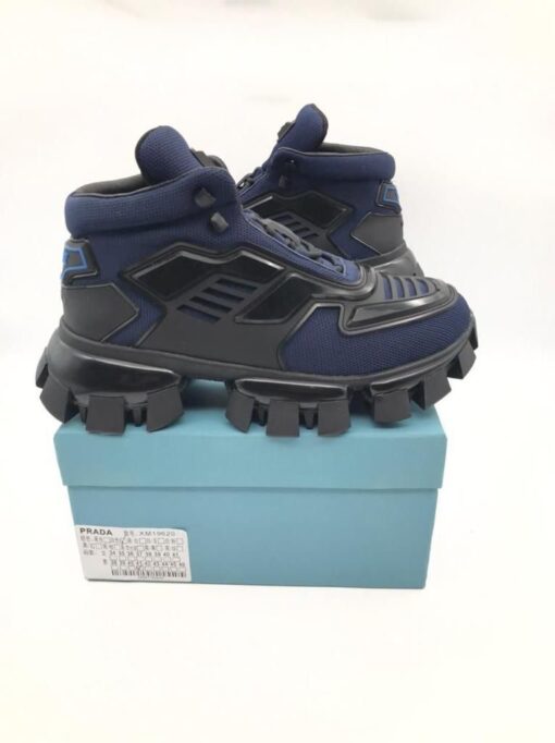Prada Cloudbust Thunder High-Top Sneakers A116792 Black-Blue - фото 4