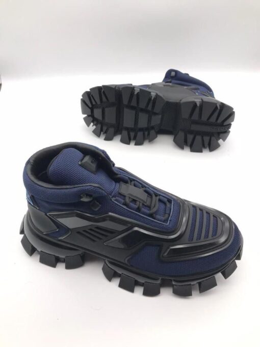 Prada Cloudbust Thunder High-Top Sneakers A116792 Black-Blue - фото 3