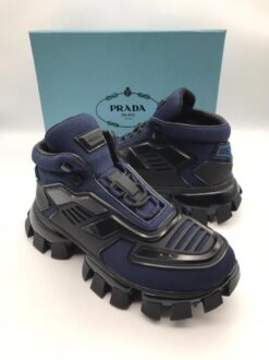 Prada Cloudbust Thunder High-Top Sneakers A116792 Black-Blue