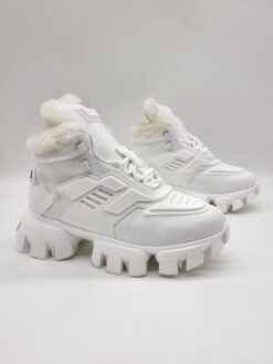 Prada Cloudbust Thunder High-Top Sneakers Winter A116836 White - фото 5