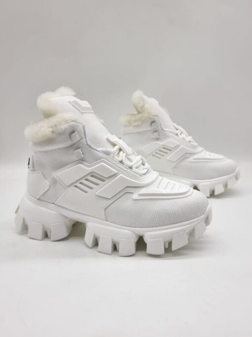 Prada Cloudbust Thunder High-Top Sneakers Winter A116836 White - фото 1