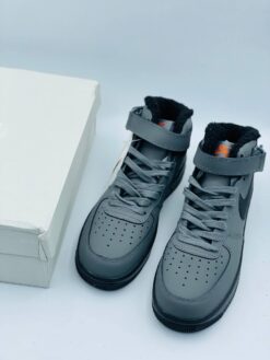 Кроссовки Nike Air Force 1 Mid A117001 Grey зимние с мехом