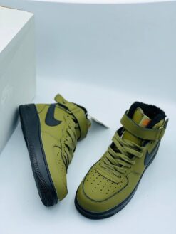 Кроссовки Nike Air Force 1 Mid A117020 Khaki зимние с мехом