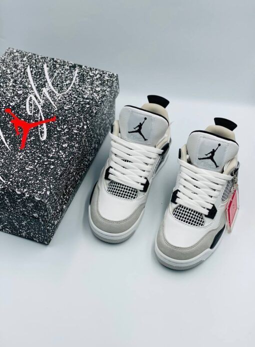 Кроссовки Nike Air Jordan 4 Retro White Black зимние c мехом - фото 2