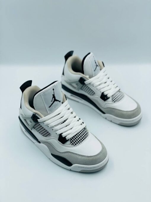 Кроссовки Nike Air Jordan 4 Retro White Black зимние c мехом - фото 4