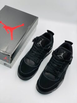 Кроссовки Nike Air Jordan 4 Retro Black зимние c мехом
