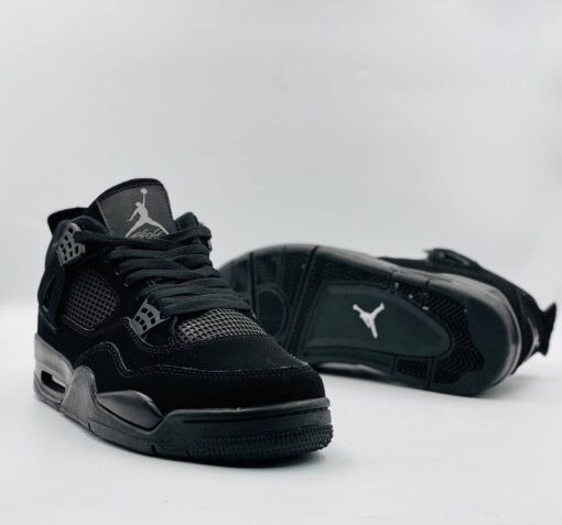 Кроссовки Nike Air Jordan 4 Retro Black зимние c мехом - фото 5