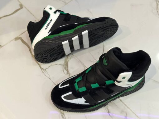 Зимние кроссовки Adidas Niteball Mid Fur Black Green - фото 2