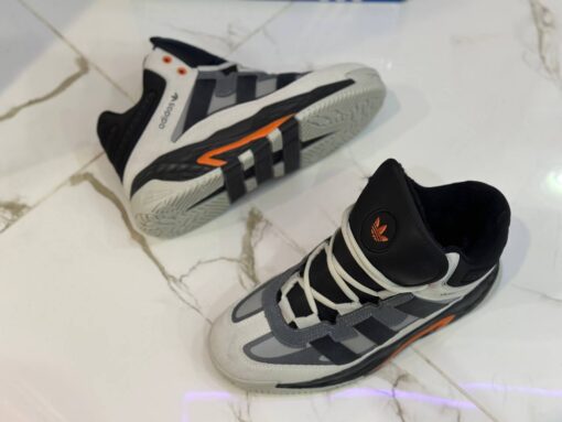 Зимние кроссовки Adidas Niteball Mid Fur Grey Black - фото 4
