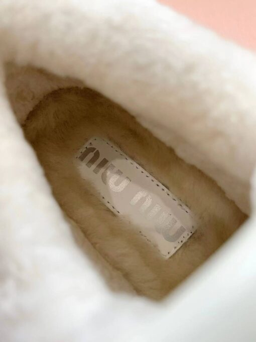 Кроссовки Miu Miu Leather Sneakers 5E838D Winter Premium White - фото 5