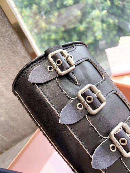 Сапоги Miu Miu Leather Boots 5W792D Autumn Premium Black - фото 3