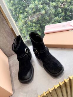 Ботинки Miu Miu Vintage-look Suede Booties 5T953D Autumn Premium Black