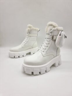 Ботинки женские Prada A118439 зимние белые