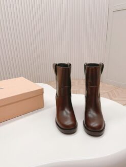 Ботильоны Miu Miu Leather Booties 5U966D Autumn Premium Brown