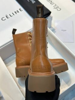 Ботинки Celine Bulky Lace-Up Boot In Shiny Bullskin 345553579C Brown