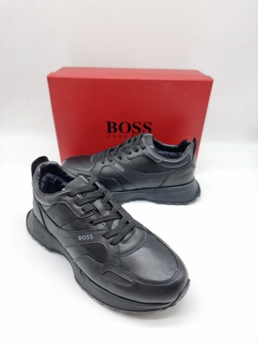 Мужские кроссовки Hugo Boss A117719 зимние с мехом чёрные - фото 2