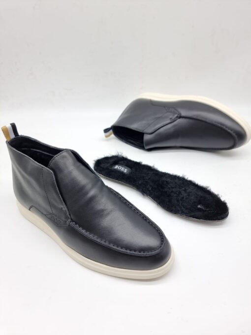 Мужские ботинки Hugo Boss A117444 зимние с мехом чёрные - фото 4