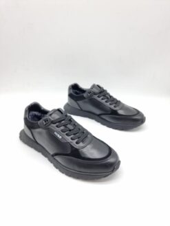 Мужские кроссовки Hugo Boss A117731 зимние с мехом чёрные