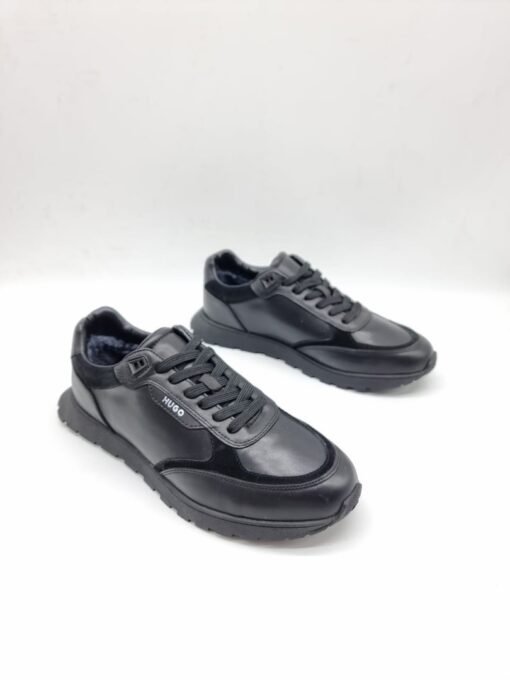 Мужские кроссовки Hugo Boss A117731 зимние с мехом чёрные - фото 1