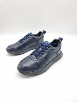 Мужские кроссовки Armani Exchange A117199 зимние с мехом тёмно-синие