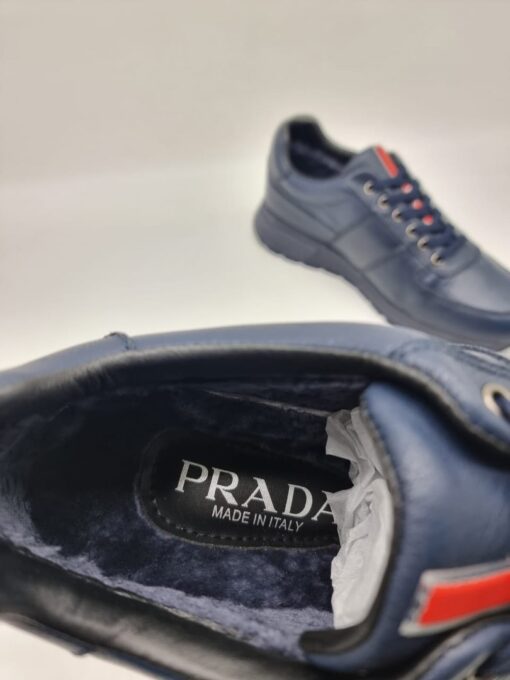 Мужские кроссовки Prada A117780 зимние с мехом синие - фото 3