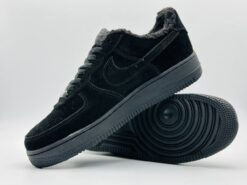 Кроссовки Nike Air Force 1 Low A118585 All Black зимние с мехом