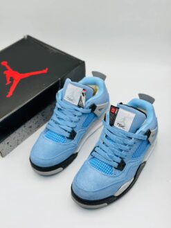 Кроссовки Nike Air Jordan 4 Retro L.Blue зимние c мехом