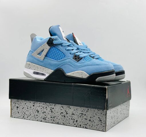 Кроссовки Nike Air Jordan 4 Retro L.Blue зимние c мехом - фото 3