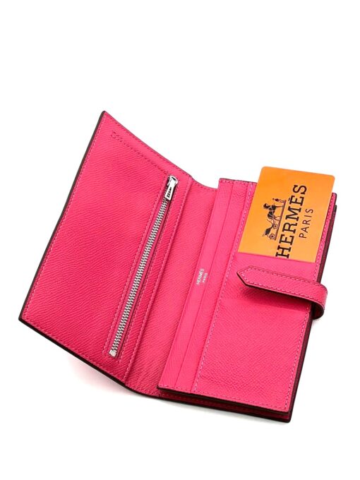 Кожаный бумажник Hermes 18/10 см A118672 красный - фото 2