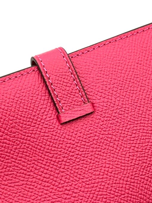 Кожаный бумажник Hermes 18/10 см A118672 красный - фото 4