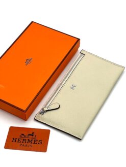 Кожаный кошелек Hermes 22/12 см A118774 белый - фото 5