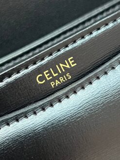Женская сумка Celine Teen Besace Triomphe 18/17/6 чёрная премиум-люкс