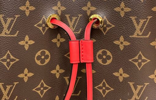 Женская сумка Louis Vuitton NeoNoe Premium 25-25/17 см коричневая с красным - фото 3