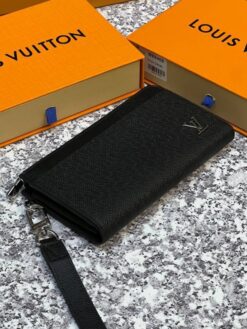 Бумажник Louis Vuitton Zippy Dragonne Premium 19-11/3.5 см чёрный - фото 10