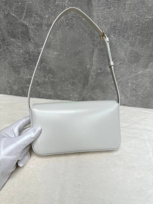 Женская сумочка на плечо Celine Claude Triomphe белая премиум-люкс 20/10/4 см - фото 3