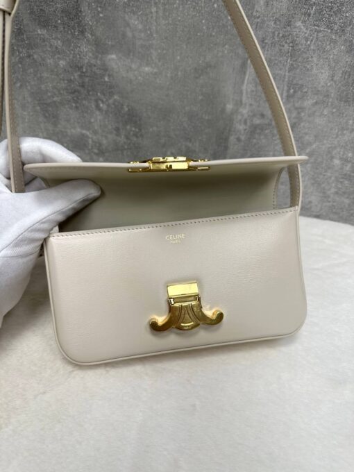 Женская сумочка на плечо Celine Claude Triomphe бежевая премиум-люкс 20/10/4 см - фото 4