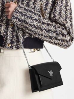 Женская сумка Louis Vuitton Mylockme Chain M63471 Premium 19-12/4 см чёрная - фото 2