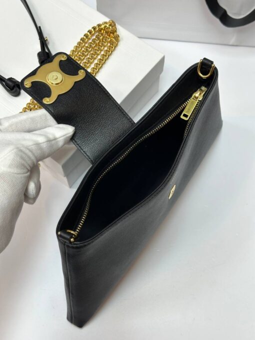 Женская сумка Celine Medium Wiltern Bag In Smooth Calfskin 113673FEO Premium Black 30-16/2 см - фото 4