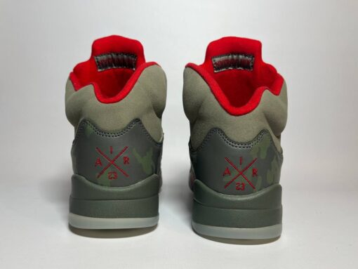 Кроссовки Nike Air Jordan 5 Retro Hi Fire Grey-Khaki-Rd - фото 5